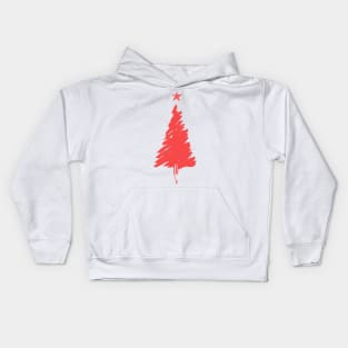 Red Xmas tree Kids Hoodie